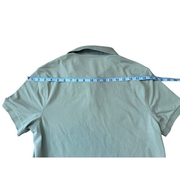 J. CREW Flex Pique Polo Short Sleeve shirt, size Medium, untucked; Light Green - Picture 2 of 6